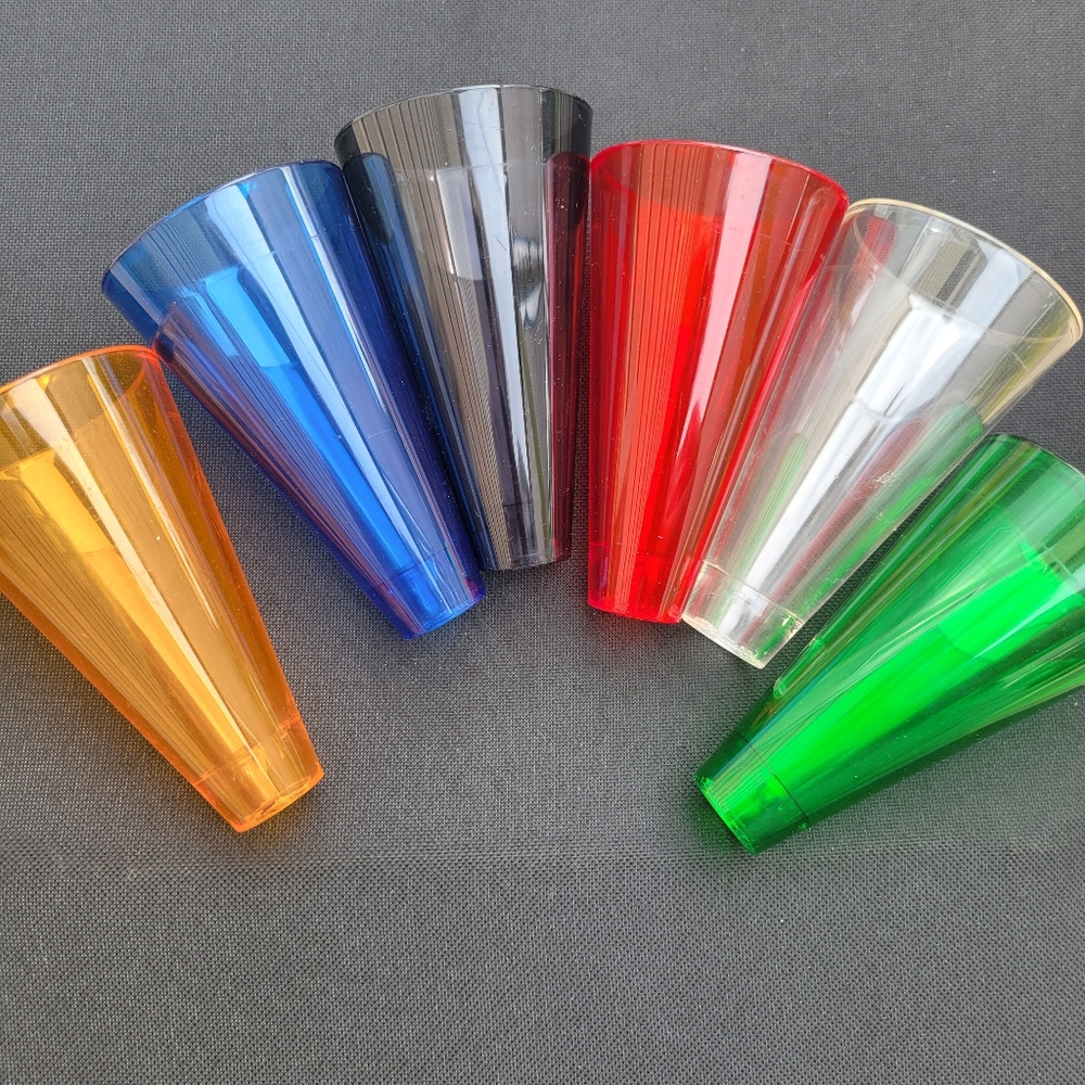Decorative Colorful Cones (6) ~ Plastic ~ GUC ~ FINAL PRICE ITEM!